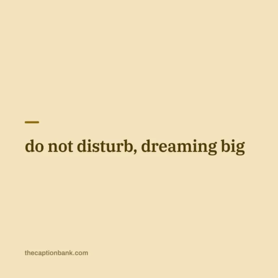 Attitude Captions For Instagram card: do not disturb, dreaming big
