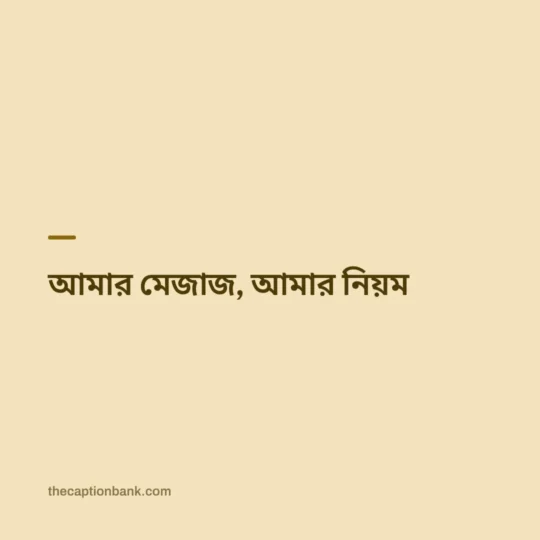 Bengali Caption card: আমার মেজাজ, আমার নিয়ম