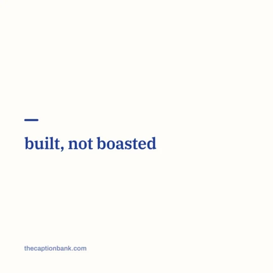 Instagram Captions For Boys card: built, not boasted