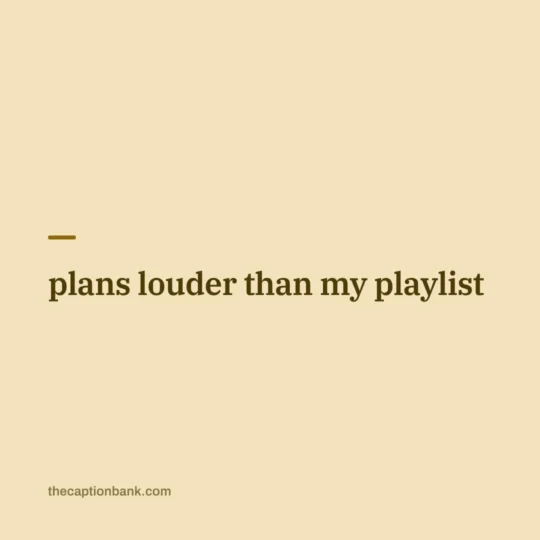 Instagram Captions For Boys card: plans louder than my playlist